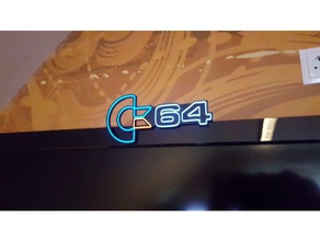 c64 marquee arcade advertising sign el wire artwork retro gaming video games 3d print model - Mito3D