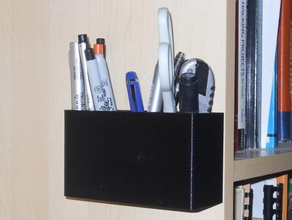 wall mounted pen cup office pencil wallmount 3d print model - Mito3D
