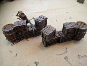 opendungeontiles stock room barricades toy & game accessories barricade dnd tiles dungeon dungeons dragons miniature openforge openlock pathfinder rpg sandbags scatter terrain tabletop tile 3d print model - Mito3D