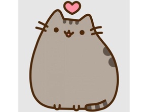 pusheen love 3d printing cat cute fb sticker 3d print model - Mito3D