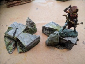 opendungeontiles rubble toy & game accessories dnd tiles dungeon dungeons dragons miniature openforge openlock pathfinder rpg scatter terrain tabletop tile 3d print model - Mito3D