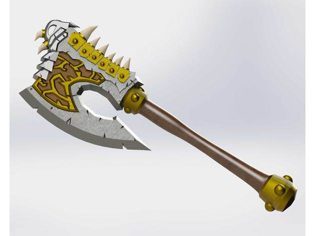 gorehowl bataille porté la hache à tête le costume cosplay cosplays prop arme garrosh hurlenfer grommash d'halloween l'arme monde de warcraft wow 3D print model - Mito3D