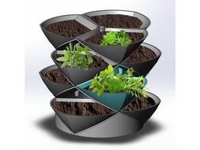 stacking planter pods new concept vertical nesting herb flower gardens - updated version 2 outdoor & garden aerogarden bonsai cactus farm flowerbox flowerpot box pot vase vases gardening hanging herbs container indoor farming plant nested planters planting plants pots watering pod small stack stackable stacker blocks urban 3d print model - Mito3D