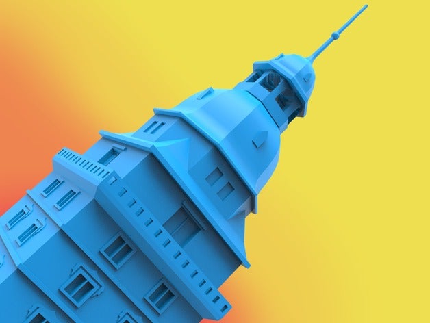 château de bavière, tour glockenturm bâtiments et structures L'impression 3d aschaffenburg allemagne schloss 3D print model - Mito3D