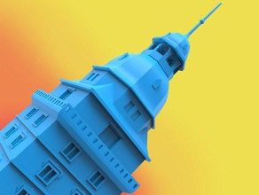 Bavyera kale kule glockenturm binalar ve yapılar 3d baskı aschaffenburg Almanya schloss 3d print model - Mito3D