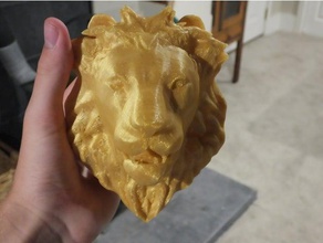 flat lion head animals bust roar trophy 3d print model - Mito3D