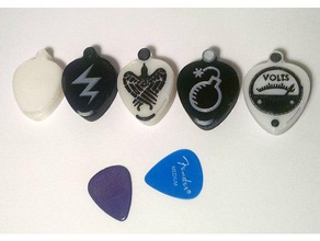pick locket music container guitar jewelry 3d print model - Mito3D