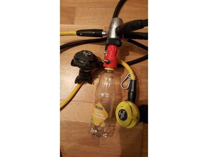 botella de refresco buceo din primera etapa accesorio la válvula La impresión en 3d rebreather 3d print model - Mito3D