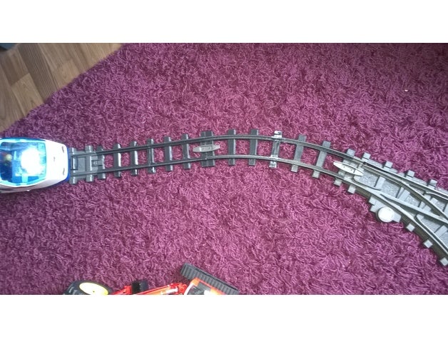 playmobil gleise Bahnstrecke gerade kurve mit verbinder Bau-Spielzeug 3D print model - Mito3D