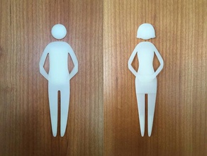WC-Beschilderung 3d-drucken Bad Haushalt Interieur-design Männer piktogramm Zeichen WC vectary Frauen 3d print model - Mito3D