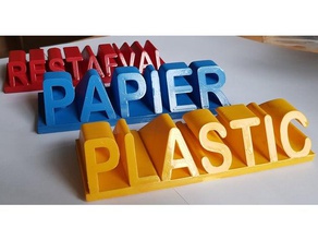 signs recycling household bin paper recycle waste 3d print model - Mito3D