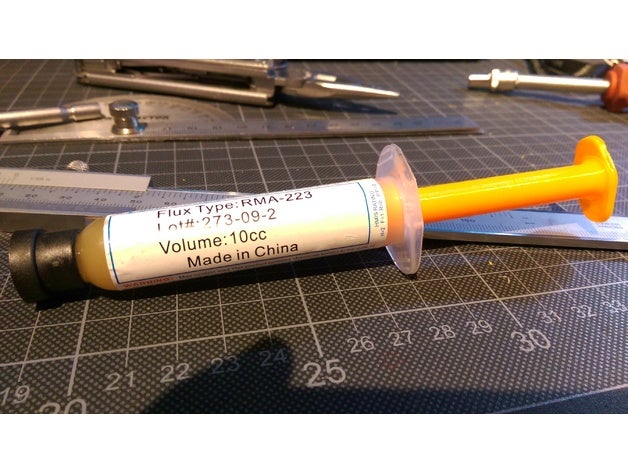 injection plunger soldering flux syringe parts piston solder 3D print model - Mito3D