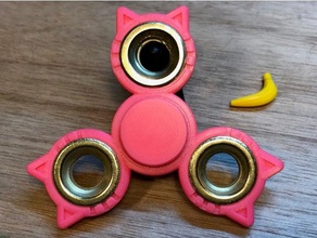 tri kitty 608 fidget spinner toys & games cat customized hand 3d print model - Mito3D