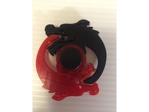 hanzo ying yang dragón spinner juegos y juguetes doble extrusión fidget mano juguete ying-yang 3d print model - Mito3D