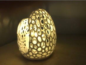 easy print di voronoi supporto candela tealight arredamento lume portalume 3d print model - Mito3D