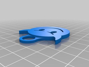 emoji diavolo portachiavi i 3d faccia keychain le chiavi smiley di testo 3d print model - Mito3D