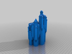 fantastische mittelalterliche Sumpf Stadt Burg 1 Gebäude & Strukturen kundengebundene 3d print model - Mito3D