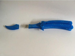 cs go butterfly knife flash drive 100 stampato computer csgo coltello flashdrive unità usb chiavetta 3d print model - Mito3D
