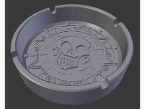 cendrier pirates des caraïbes pièce de monnaie décor 3d print model - Mito3D