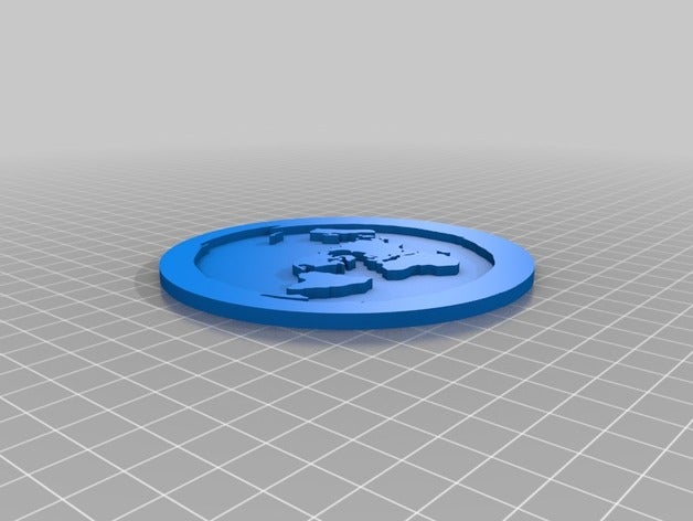 3d-land-Teller flach der Erde gimbal Karte lernen 3D print model - Mito3D