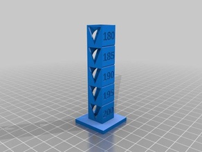 temp tower 200-180 3d printing tests customized 3d print model - Mito3D
