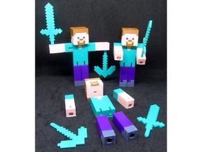 minecraft steve articulated toy & game accessories minecraft minecraft figures minecraft steve steve