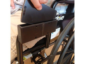 wheelchair phone caddy mobile holder 3d print model - Mito3D