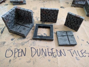 opendungeontiles coin de mur roughstone 2x2 jouets & accessoires jeux le mdn tuiles donjon donjons dragons miniature odt openforge openlock pathfinder rpg dessus table terrain tuile 3d print model - Mito3D