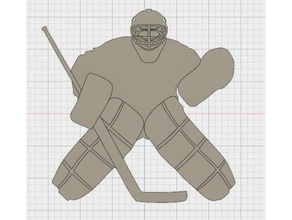hockey goaltender silhouette wall decorations art 3d print model - Mito3D