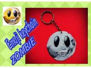 emoticono zombie llavero de la moda 3dlito dibujo emoji joya keycahin lithophane litofania el alivio aliviar terror los zombies 3d print model - Mito3D