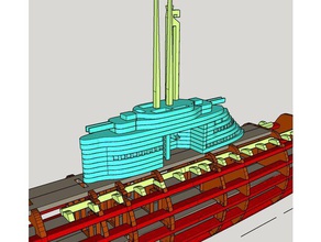 1 100e u barco tipo xxi não rc r c veículos corte a laser lasercut modelo de submarino u-boat woodplastic frota 3d print model - Mito3D