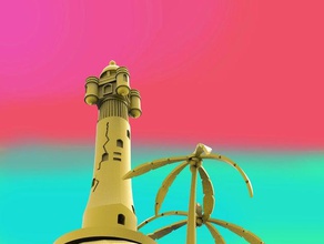 Deniz Feneri yer ınsel 3d baskı bina ada korsan kule oyuncaklar Hazine 3d print model - Mito3D