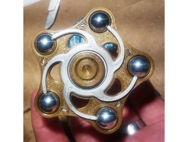 espiral quíntuplo giratório brinquedos & games fidget mão bolas de aço 3D print model - Mito3D