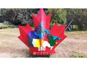 maple leaf Provinzen 3d-drucken Kanada kanadische Bildung educationalproject Geographie Provinz 3d print model - Mito3D