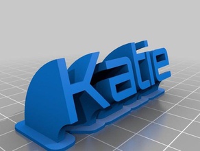 katie name office customized 3d print model - Mito3D