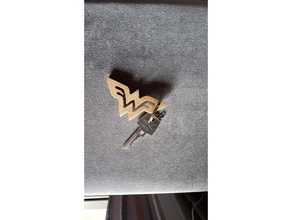 cnc router wonder woman keychain signs & logos plywood 3d print model - Mito3D