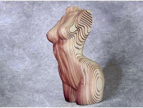 sliced woman torso - diy plywood craft sculptures girl lasercut sculpture 3d print model - Mito3D