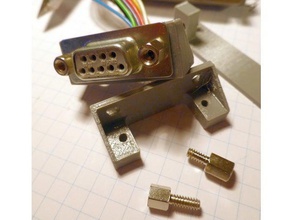db9 db15 db25 threaded angle bracket mount electronics component diy electric holder plug 3d print model - Mito3D