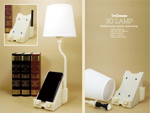 çok işlevli telefon standı lamba dekor hediye ev iphone aydınlatma tbulb toolmoon 3d print model - Mito3D