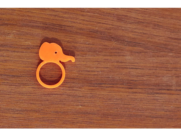 elephant ring jewelry 3d animal 3D print model - Mito3D