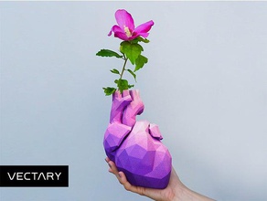 low poly cuore vaso arredamento La stampa 3d la decorazione il design fai da te di fiori regalo san valentino amore giorno regali matrimonio 3d print model - Mito3D