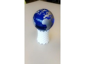 mundo de pie decoración la bola titular esfera 3d print model - Mito3D
