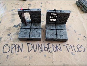 opendungeontiles door interior roughstone 2x2 toy & game accessories dnd tiles dungeon dungeons dragons miniature odt openforge openlock pathfinder rpg tabletop terrain tile 3d print model - Mito3D