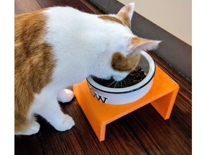 customizable cat dog bowl stand pets openscad pet 3d print model - Mito3D