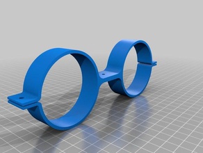 clip hold two 605mm diameter abs pipes 100mm apart autodesk fusion 360 fusion360 iges madewithfusion360 pipe step 3d print model - Mito3D