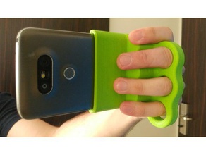 telefonu pirinç tarzı yatay el monte knuckles cep knuckle muştalar sahibi lg g5 telefon akıllı bağlama 3d print model - Mito3D