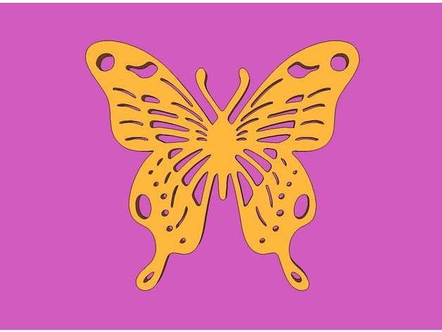 Schmetterling 59 Kunst - Taste Insekt wslab 3D print model - Mito3D