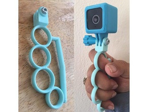personalizable gopro nudillo de agarre la cámara el manija los nudillos 3d print model - Mito3D