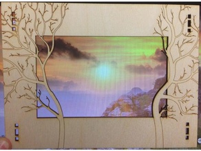 laser cut forest frame decor decorative lasercut lasercutter cutter engraver picture tree wood 3d print model - Mito3D