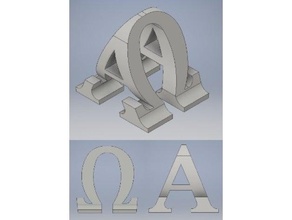 alfa & omega escultura esculturas 2-forma alpha alfa-ômega dimensional deus de jesus cristo o símbolo 3d print model - Mito3D